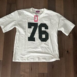 Jersey t-shirt! Oversized short sleeve t-shirt with jersey number 76 on it!